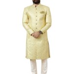 Stunning Yellow Banarasi Brocade Achkan | Father Son Combo | Perfect for Grooms | Jaipurio Collection